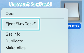24 Unmount AnyDesk